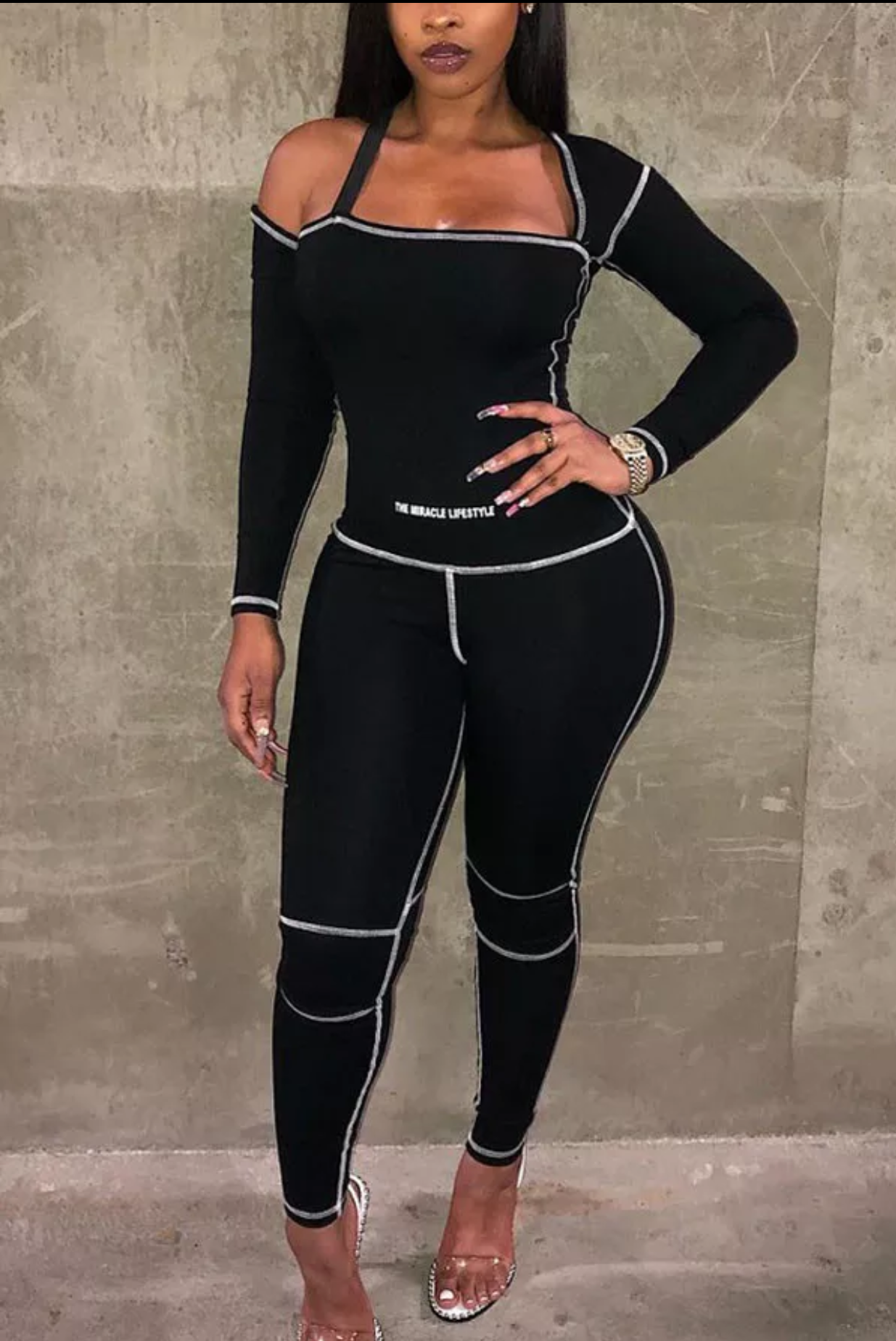 Sexy two piece stencil outfit
