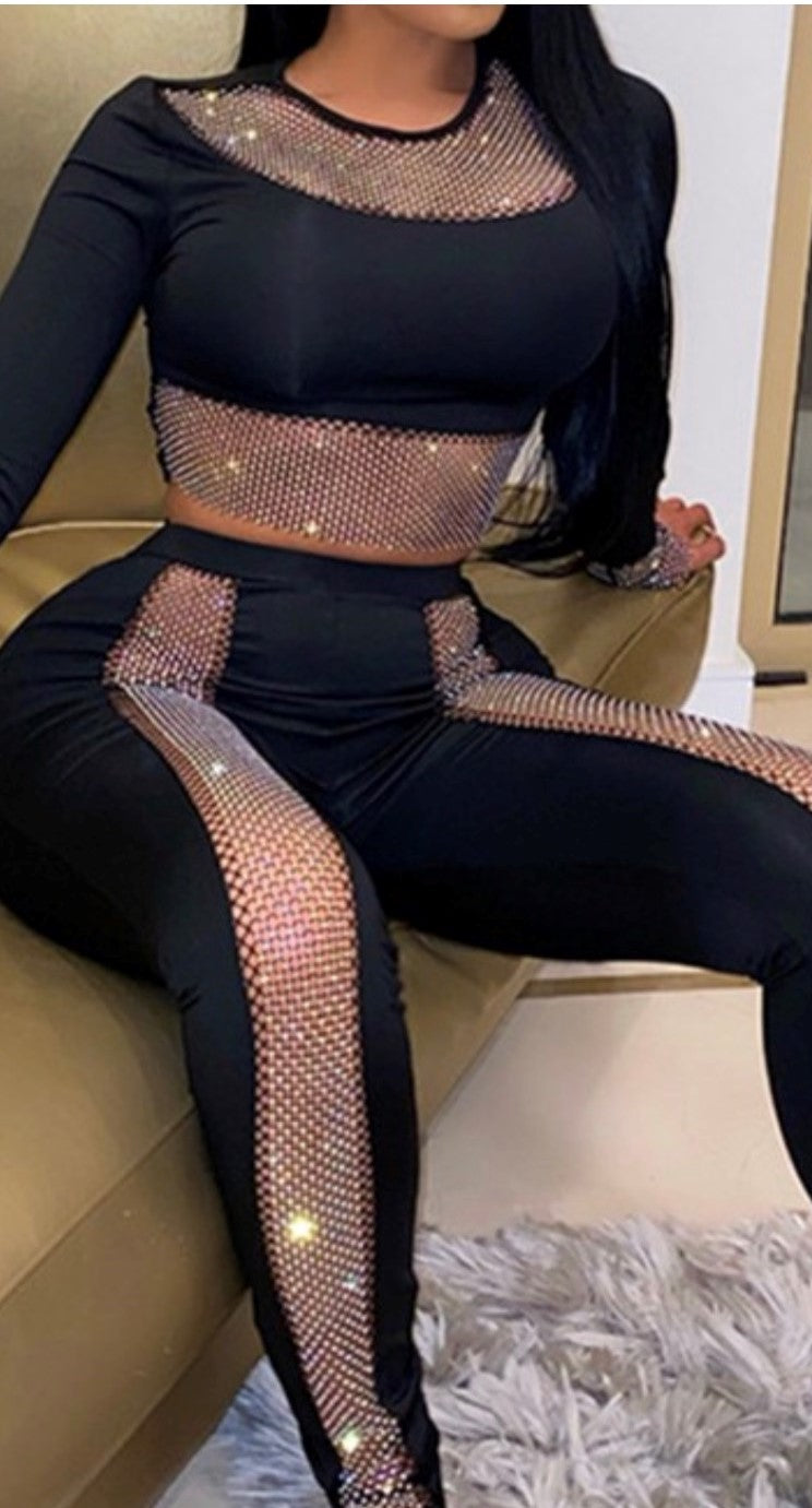 Night out Black and Gold 2 piece